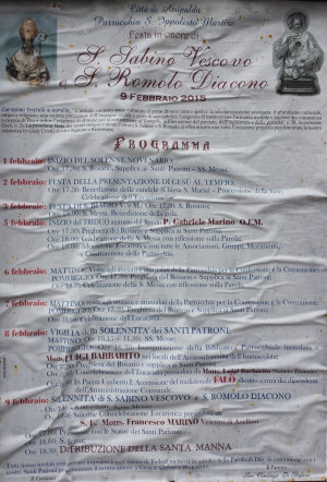 San Sabino febbraio 2015 programma